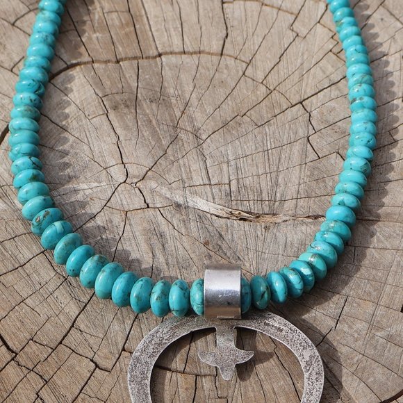 Vintage‎ Navajo Necklace Naja Genuine Native American Sterling Silver Jewelry ** - Picture 3 of 11